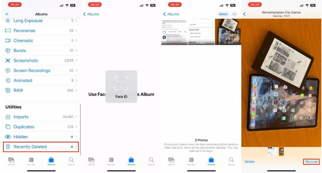 西湖苹果14维修分享 iPhone14 上恢复已删除的照片 