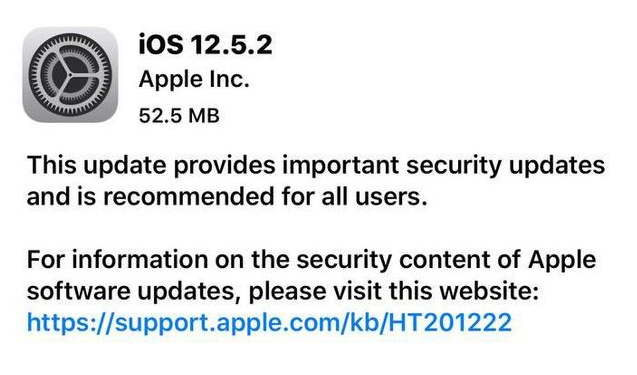 西湖苹果手机维修分享iOS12.5.2发布，建议所有老苹果用户安装 